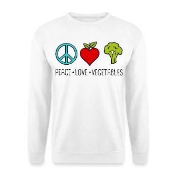 Paix Amour Légumes  - Sweat-shirt Unisexe - blanc - Devant