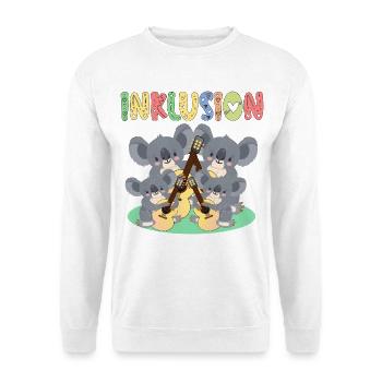 INKLUSION VIELFALT GLEICHBERECHTIGUNG - Unisex Pullover - Weiß - Vorne - Alina (178cm) & Michal (187cm)