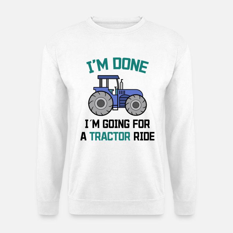 Bauer Traktor Statement Bauernhof Landwirtschaft - Unisex Pullover - Weiß