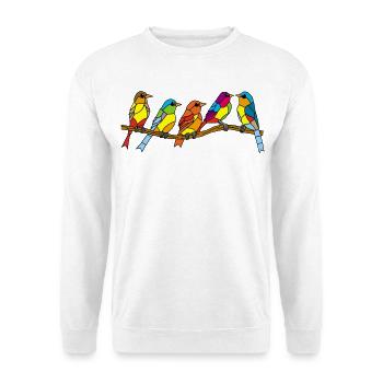 Vögel und Farben - Unisex Pullover - Weiß - Vorne