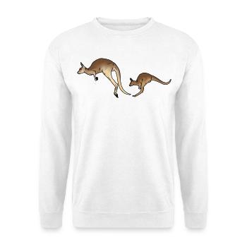 Känguru Mutter und Kind farbig - Unisex Pullover - Weiß - Vorne