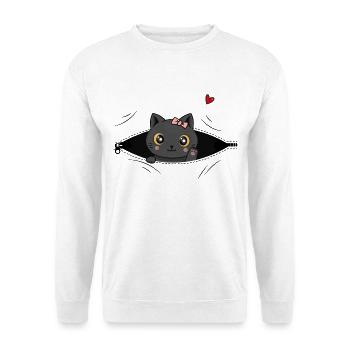 We Are Hoping It's A Kitten! Schwarze Katze - Unisex Pullover - Weiß - Vorne