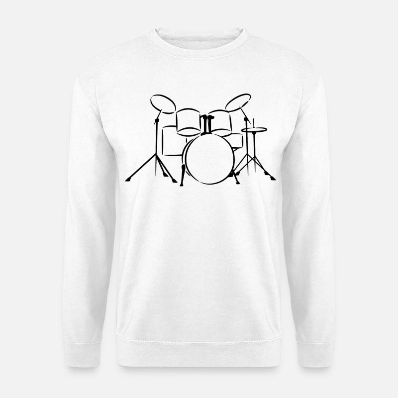 Drum Sketch - Unisex Sweatshirt - white