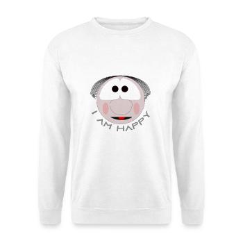 Happy - Sweat-shirt Unisexe - blanc - Devant