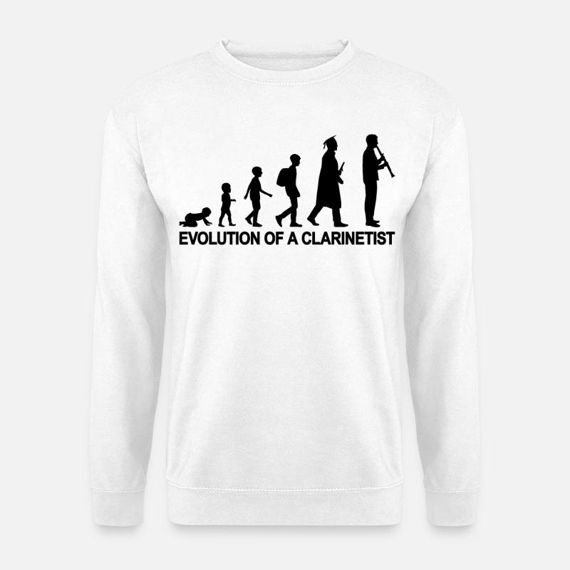 Evolution Of A Clarinetist - Unisex Pullover - Weiß