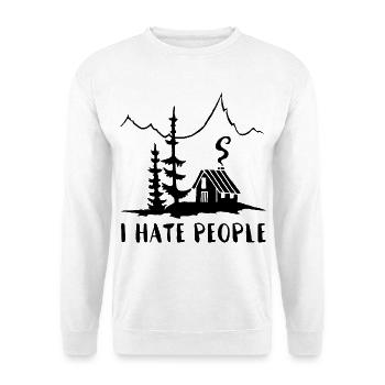 Solitaire (noir) - Sweat-shirt Unisexe - blanc - Devant