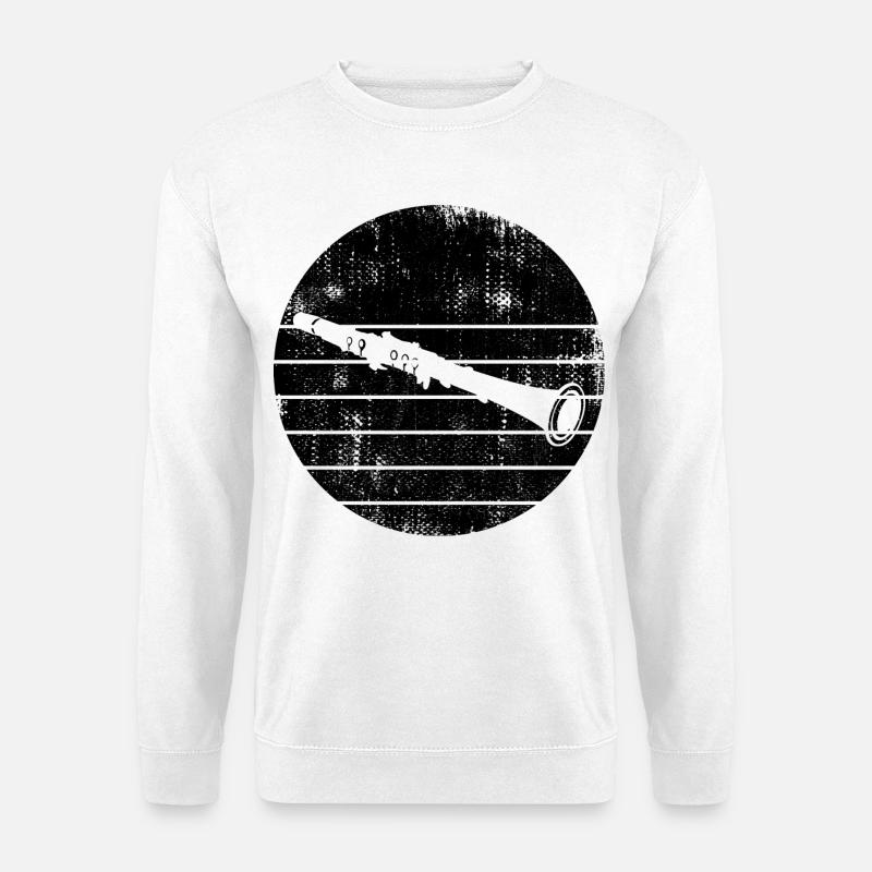 Klarinette Zeichnung - Unisex Pullover - Weiß