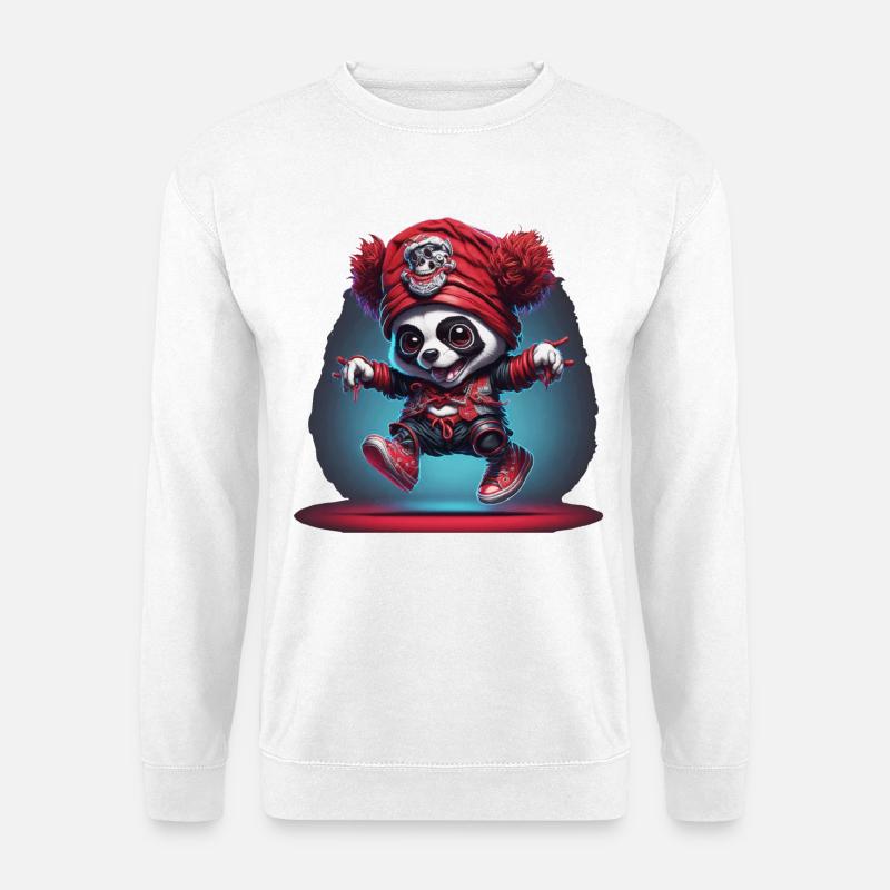 Süßer Panda als Pirat - Unisex Pullover - Weiß