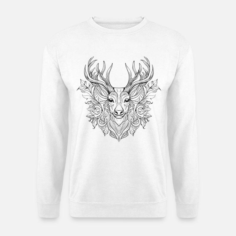 Schönes Hirsch Motiv - Unisex Pullover - Weiß