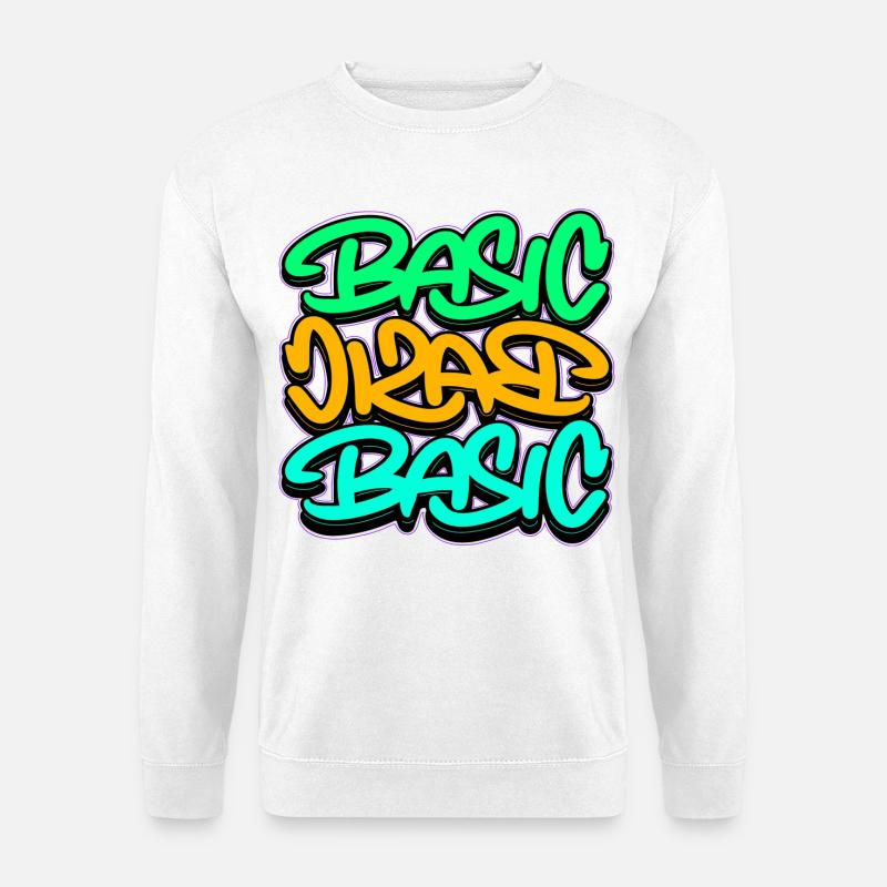 Urban Graffiti Basic Dreifach Schrift - Unisex Pullover - Weiß