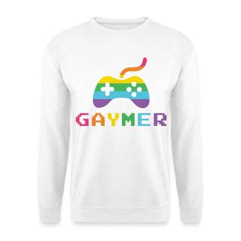 Mois de la fierté LGBTQ - Police Gaymer Pixel - Sweat-shirt Unisexe - blanc - Devant