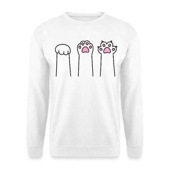 Pierre Papier Ciseaux Patte Patte Jeu Patte Cat Pattes - Sweat-shirt Unisexe - blanc - Devant