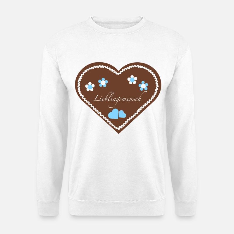 "Jahrmarkt-Liebe" Lieblingsmensch hellblau - Unisex Pullover - Weiß