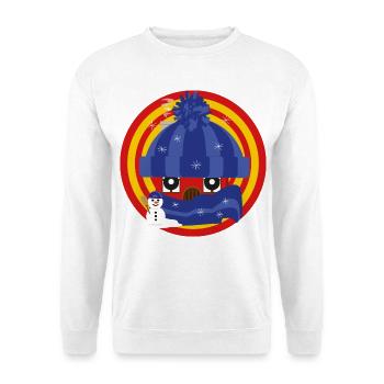 Häuschens Plausch im Winter - Unisex Pullover - Weiß - Vorne