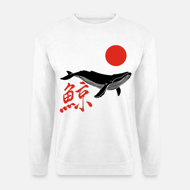 Glattwal und rote Sonne - Unisex Pullover - Weiß