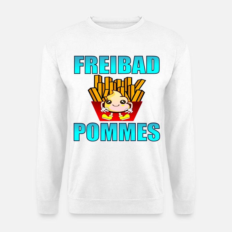 FREIBAD POMMES FRITTEN SOMMER - Unisex Pullover - Weiß