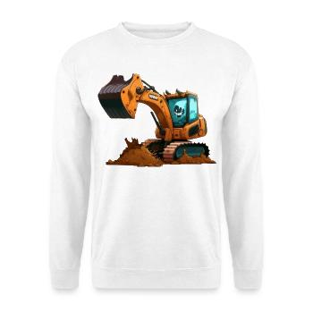 Large excavator - Unisex Sweatshirt - white - Front