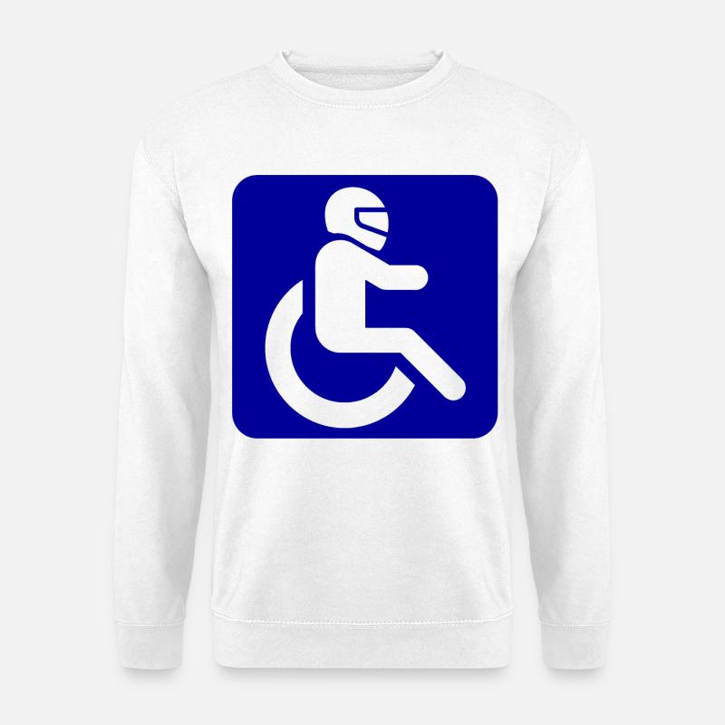 Rollstuhlfahrer mit Helm für WCMX-Rolle* - Unisex Pullover - Weiß