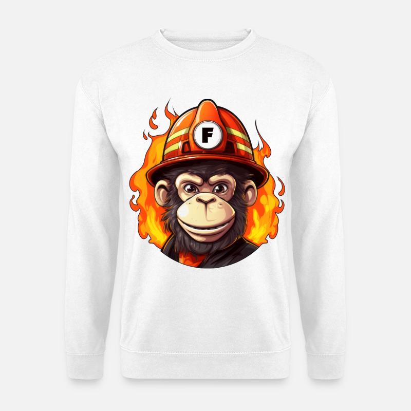 Feuerwehr Affe - Unisex Pullover - Weiß