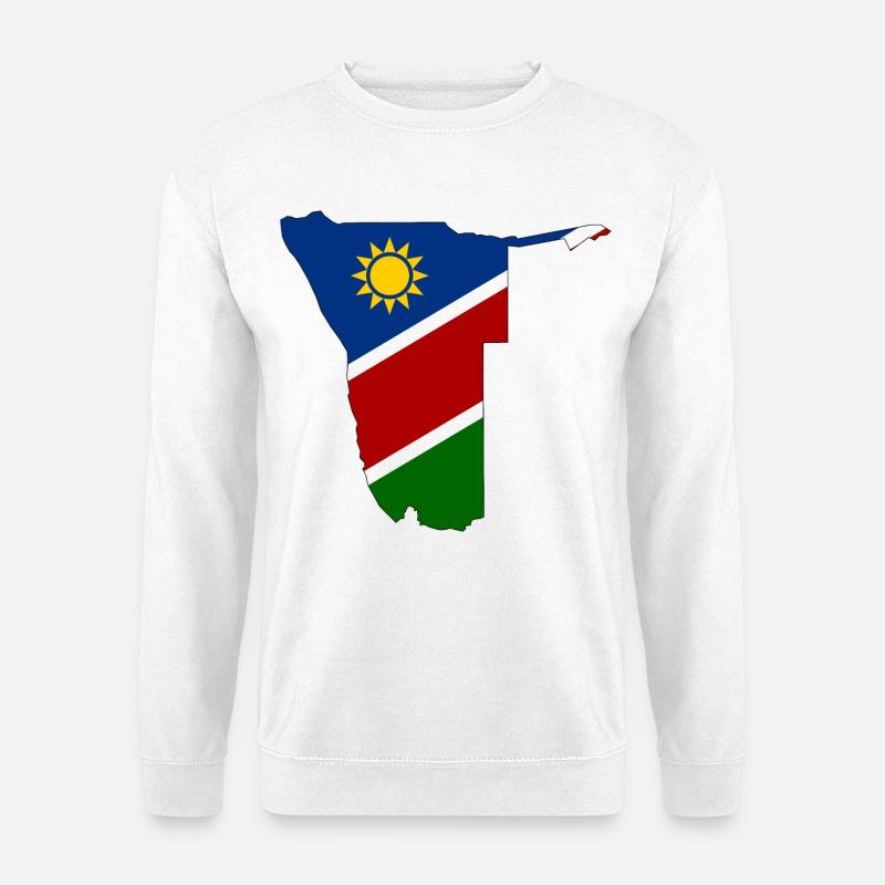 Namibia flag map - Unisex Sweatshirt - white
