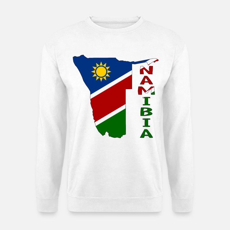 Namibia Landkarte Flagge - Unisex Pullover - Weiß