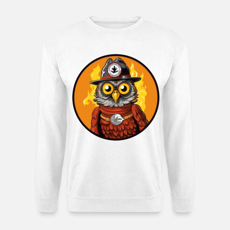 Feuerwehr Eule - Unisex Pullover - Weiß