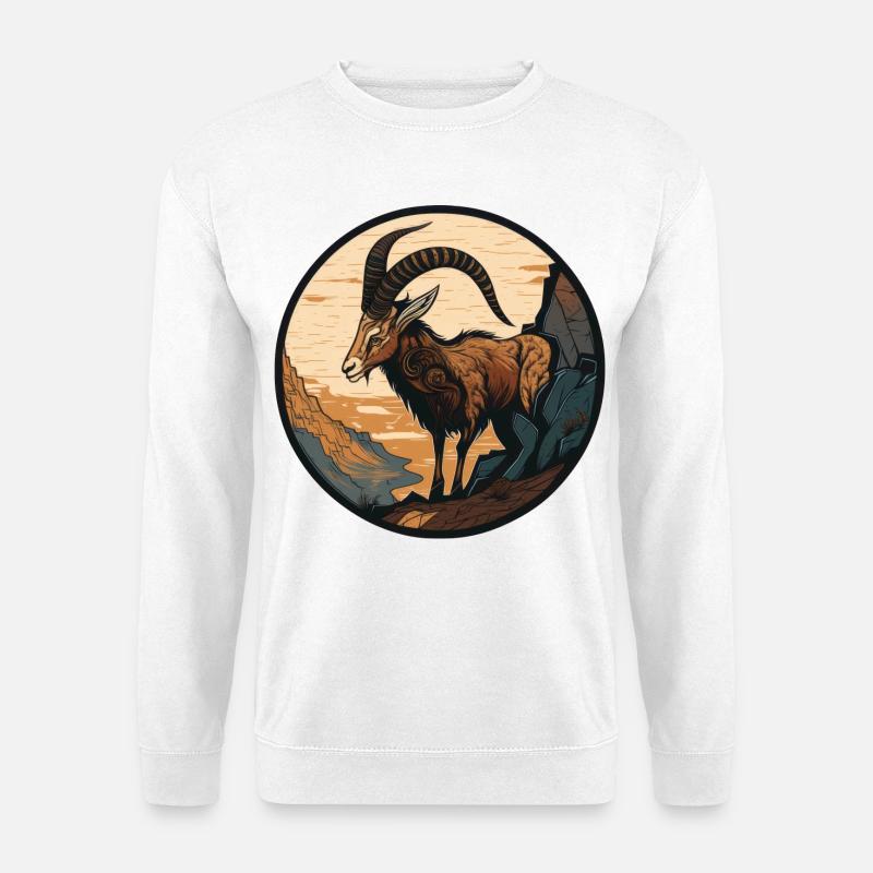 Steinbock - Unisex Pullover - Weiß
