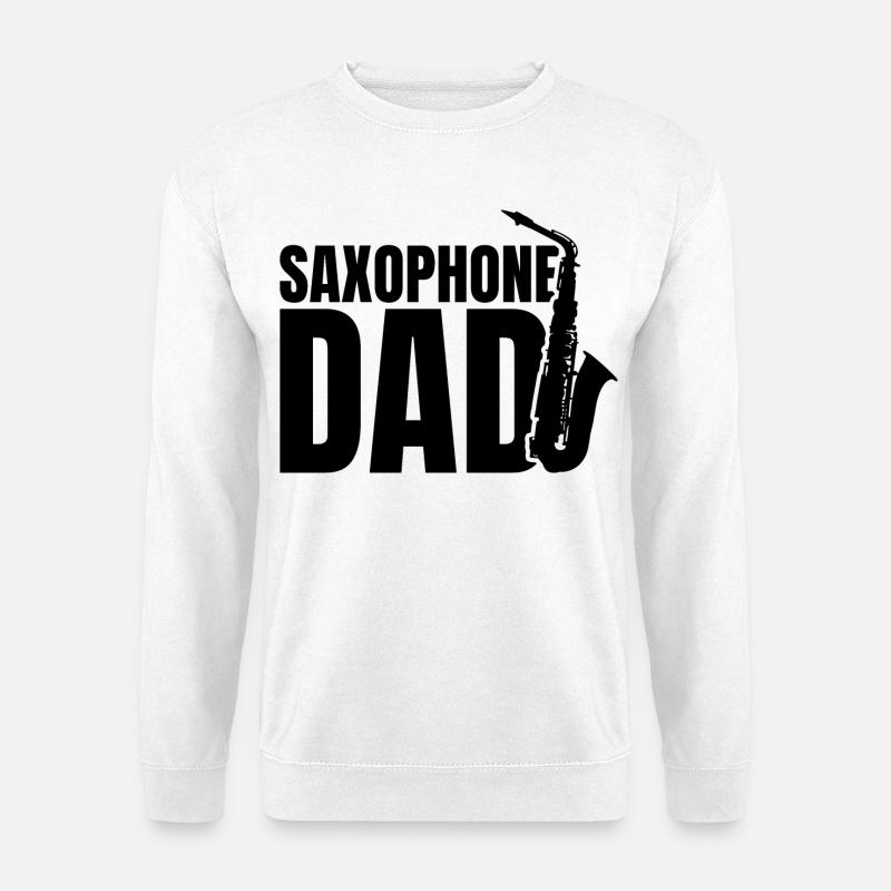 Saxophon Papa - Unisex Pullover - Weiß