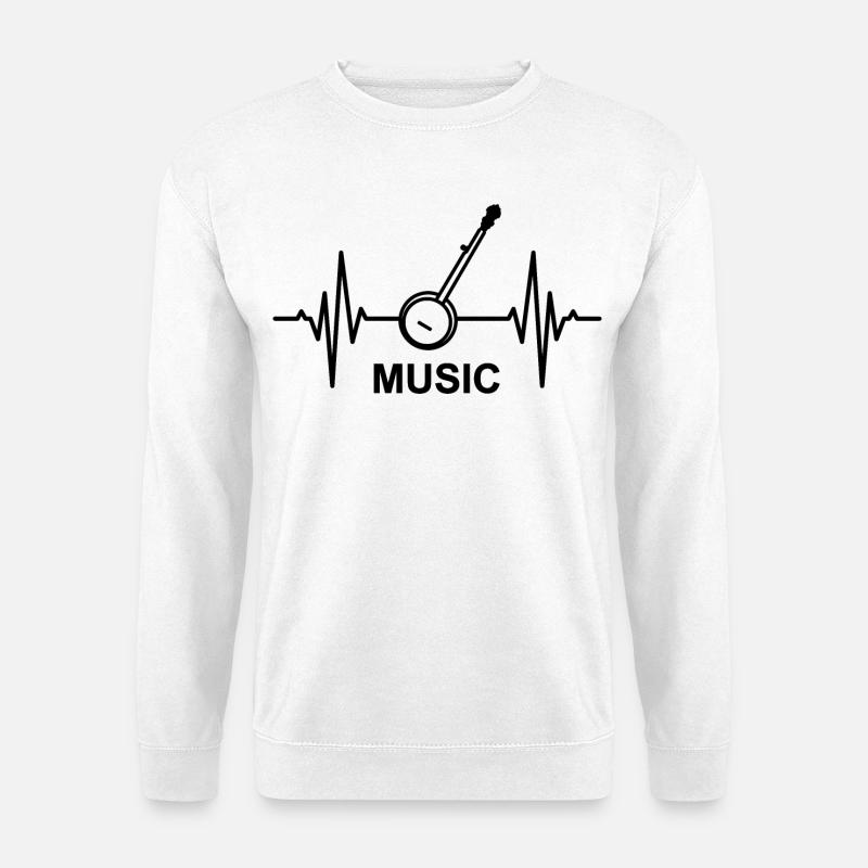Musik EKG Herzlinie - Unisex Pullover - Weiß