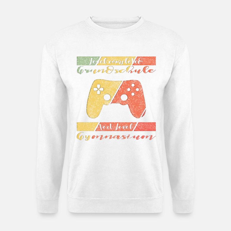 Level Completed Grundschule Gamer - Unisex Pullover - Weiß