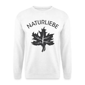 Naturliebe Blatt Naturschutz Symbol Logo Icon - Unisex Pullover - Weiß - Vorne