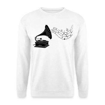 gramophone noir et musique - Sweat-shirt Unisexe - blanc - Devant