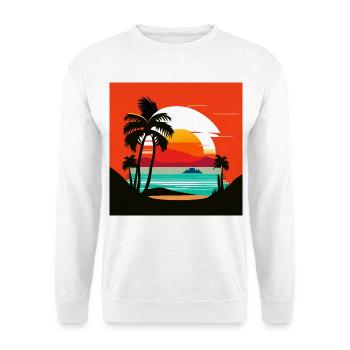Tropical sunset on the palm beach - Unisex Sweatshirt - white - Front