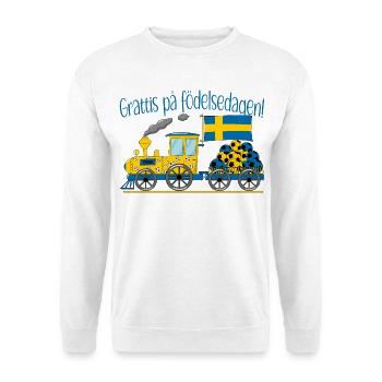 Grattis på födelsedagen Schweden Flagge Fußball - Unisex Pullover - Weiß - Vorne