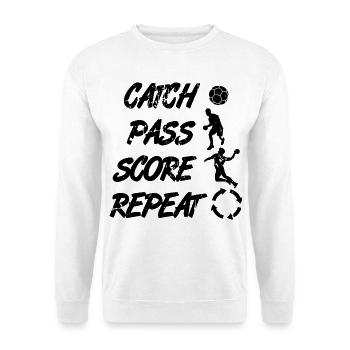 Attraper, passer, répéter, points - Sweat-shirt Unisexe - blanc - Devant