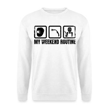 Meine Wochenendroutine - Unisex Pullover - Weiß - Vorne