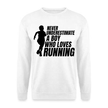 Laufender Junge - Unisex Pullover - Weiß - Vorne