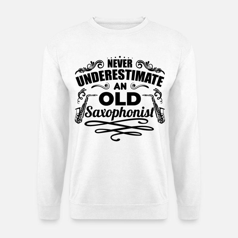 Saxophonist Großvater - Unisex Pullover - Weiß