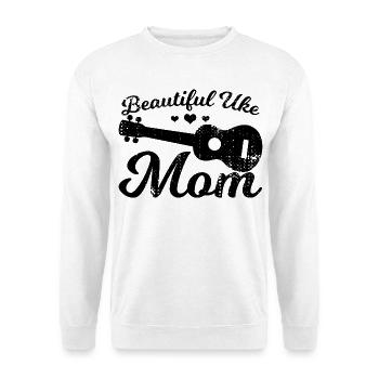 Belle maman ukulélé - Sweat-shirt Unisexe - blanc - Devant