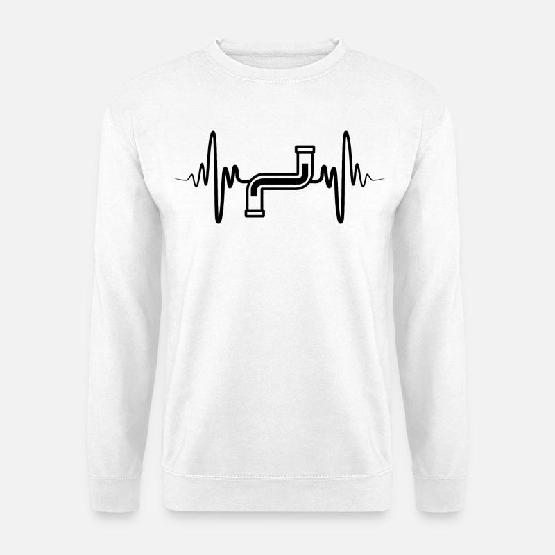 Rohr EKG Herzlinie - Unisex Pullover - Weiß