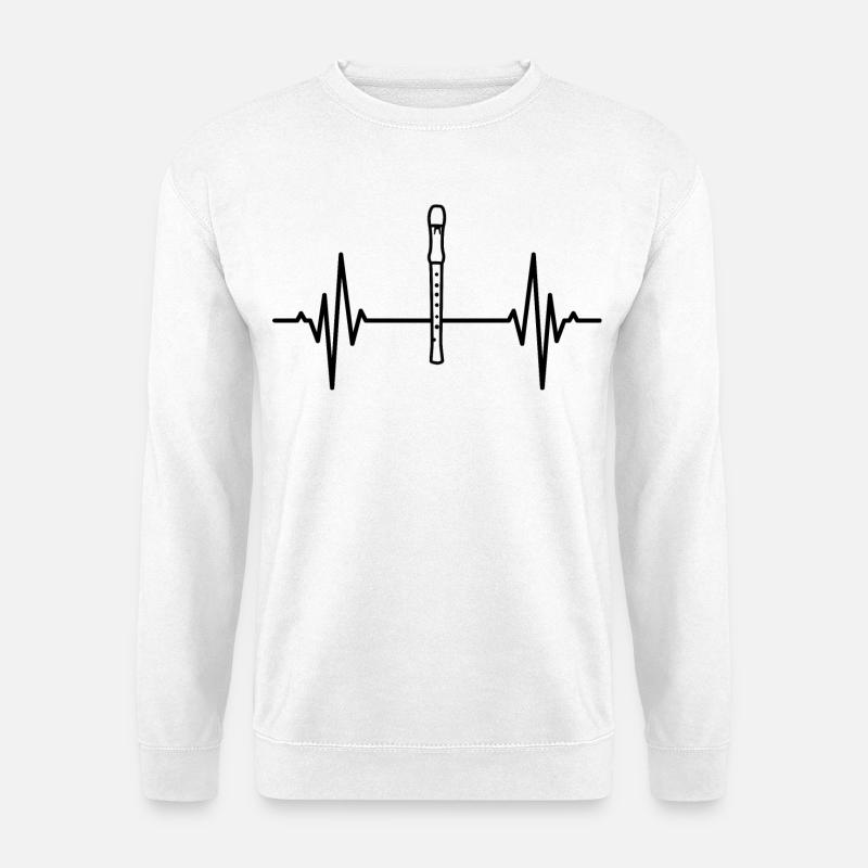 Flöte Pulsschlag - Unisex Pullover - Weiß