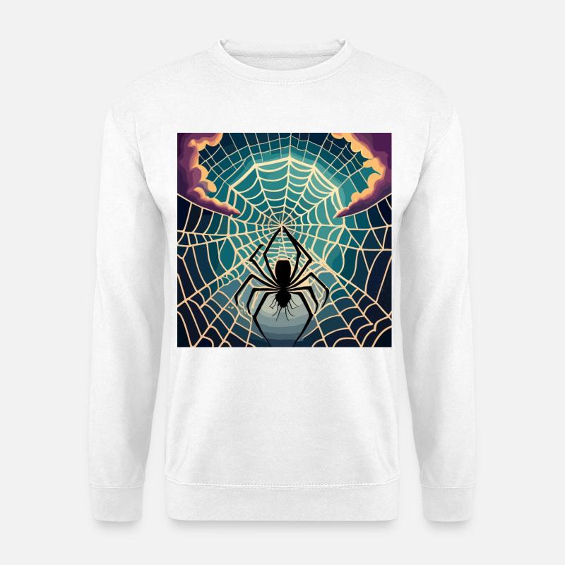 A spiderweb spider moon - Unisex Sweatshirt - white