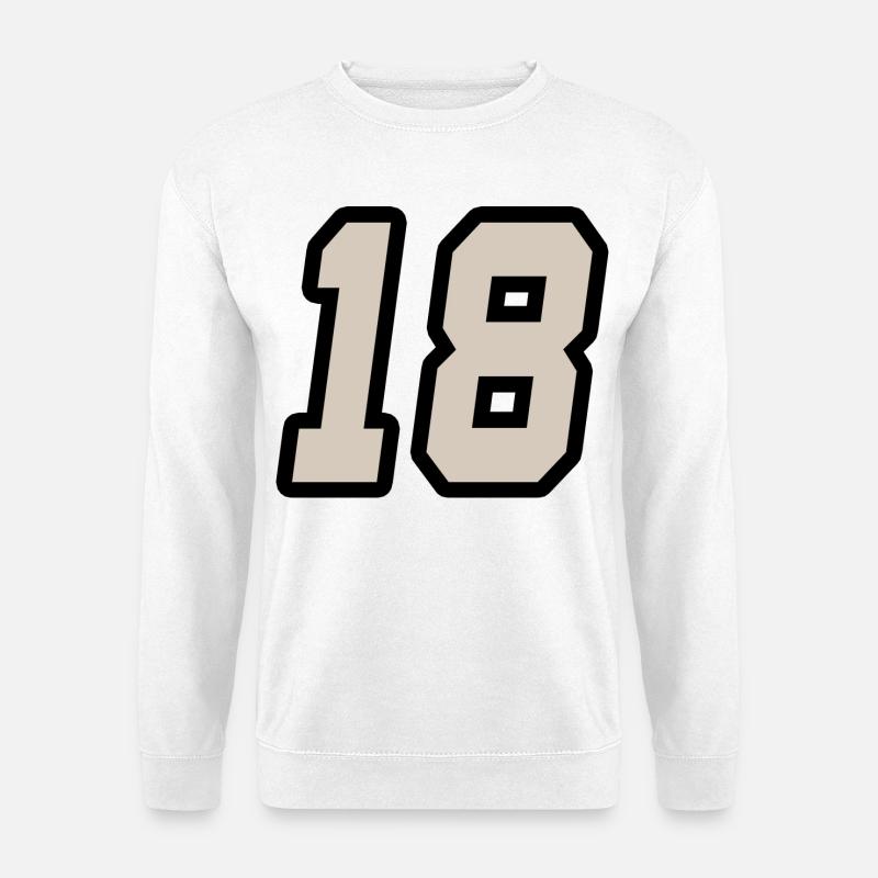 Nummer achtzehn 18 - Unisex Pullover - Weiß