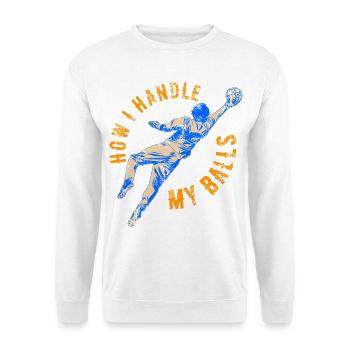 Witziger Torwart Spruch - Unisex Pullover - Weiß - Vorne