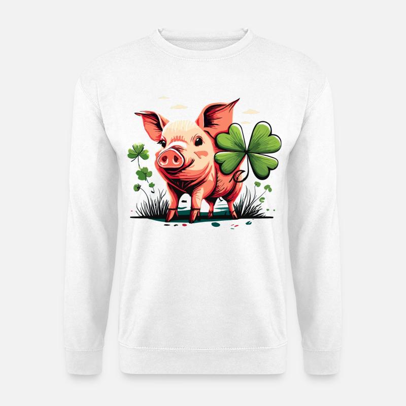 Glücksschwein - Unisex Pullover - Weiß