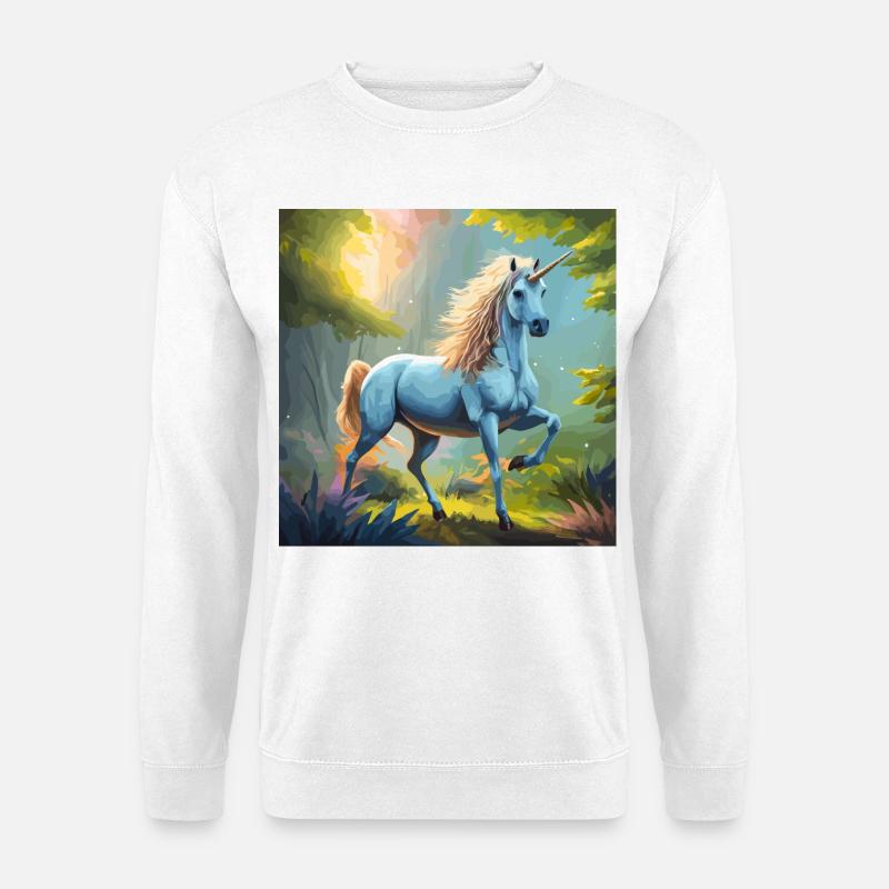 Einhorn im Wald - Unisex Pullover - Weiß