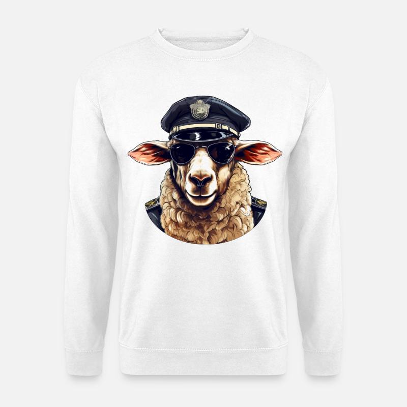 Schaf Polizistin - Unisex Pullover - Weiß