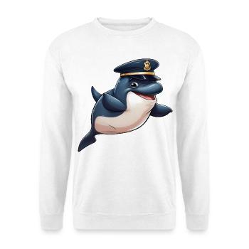 Police des baleines - Sweat-shirt Unisexe - blanc - Devant