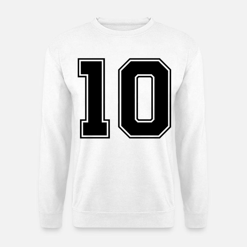 Nummer zehn 10 - Unisex Pullover - Weiß