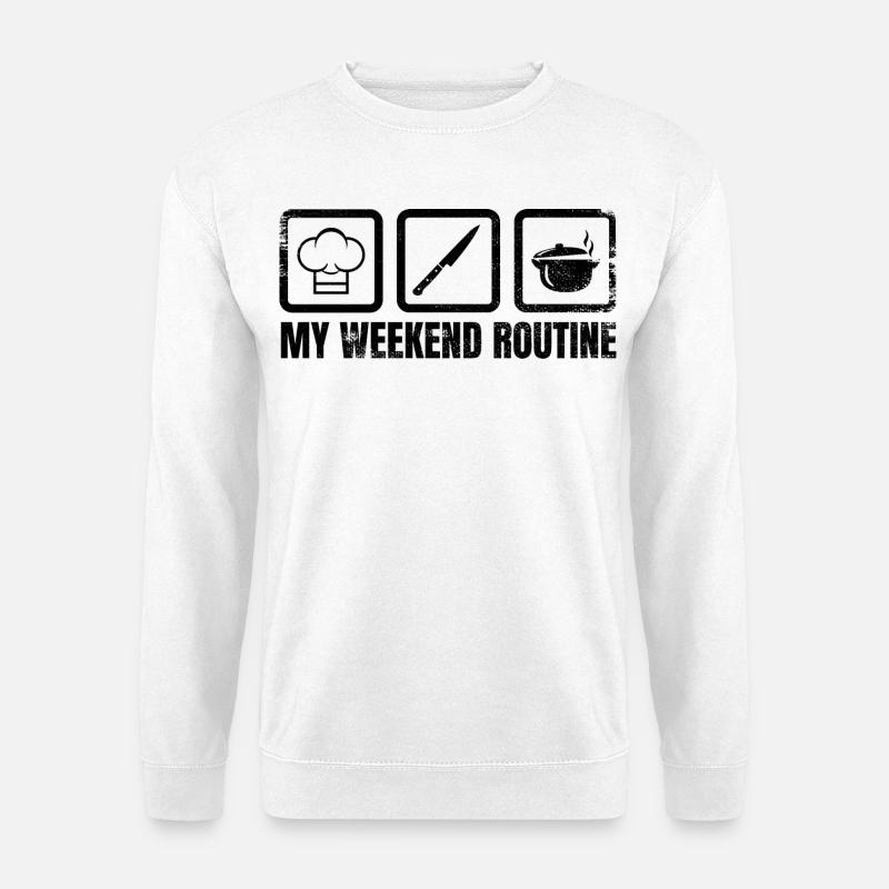 Ma routine du week-end - Sweat-shirt Unisexe - blanc